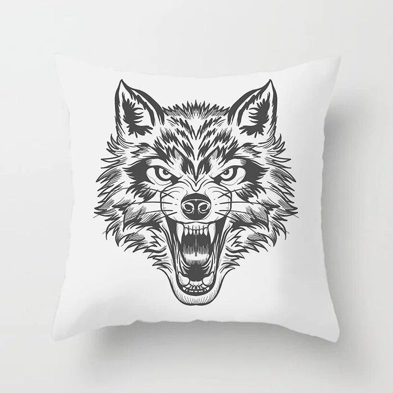 Geometric Cushion Cover Cute Dog Cat Pillowcase Sofa Living Room Home Decor Cartoon Animal