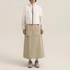 Salomon Solid Color Mid Waist Pocket Midi Casual Skirt Women skirts Beige C28229