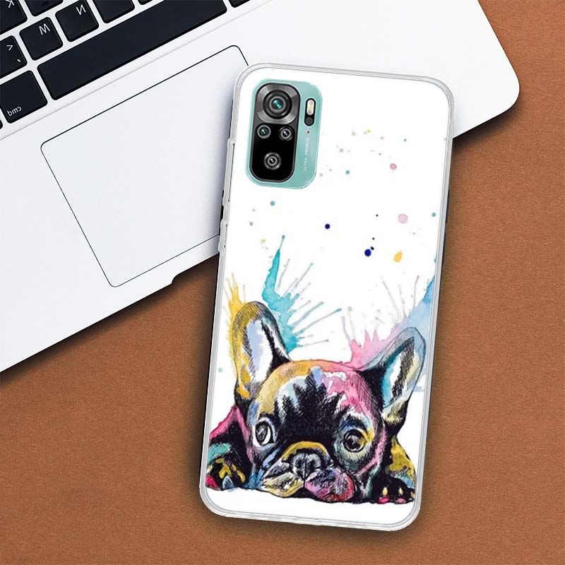 French Bulldog Dog Pug Phone Case For Xiaomi Redmi Note 10 Pro Max 10S 9 9S 9T 8 8T 11T 11S 11 5G 11E 7 6 5 4X Coque Cover