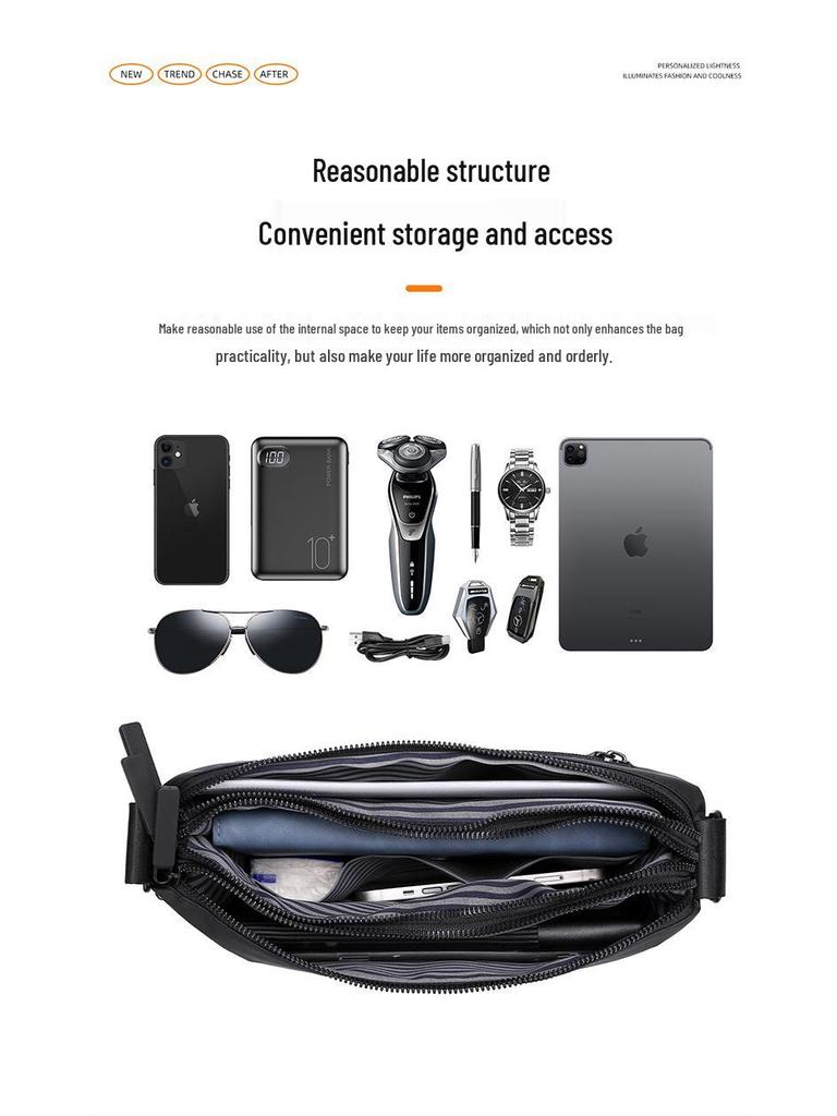 2025 Trendige Herren Umhängetasche mit mehreren Fächern: Großes Fassungsvermögen, ideal für Pendler