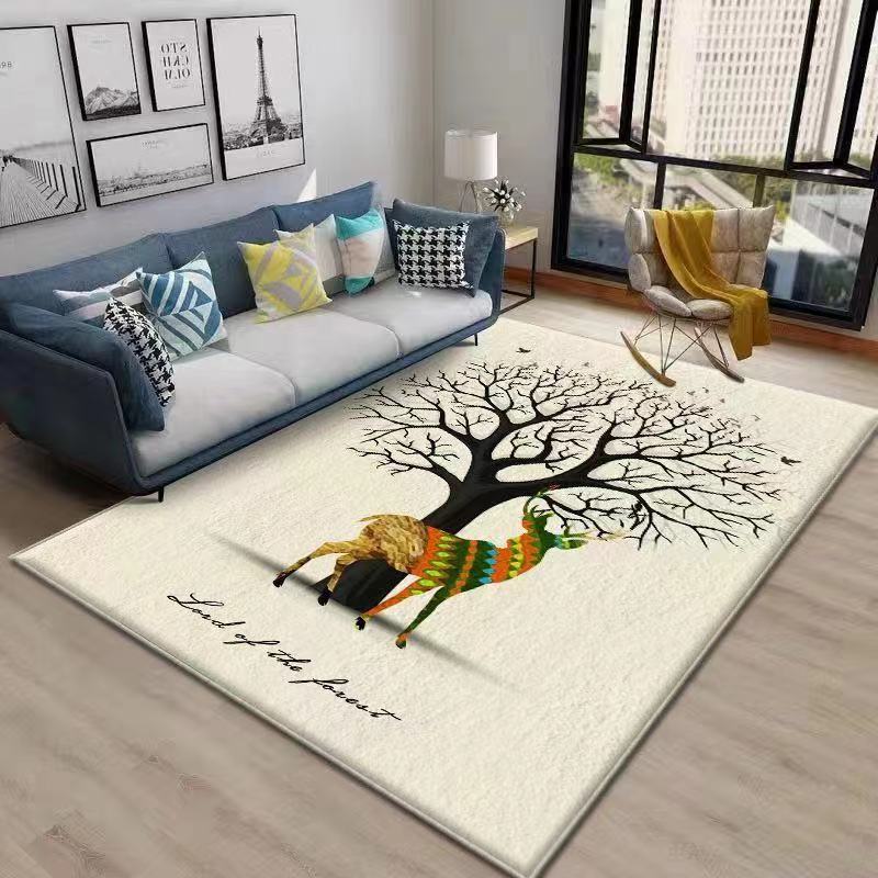 Nordic Living Room Carpet Thick Indoor Cartoon Carpet Imitation Cashmere Cushion Sofa Coffee Table Blanket Light Luxury Bedroom Bed Blanket