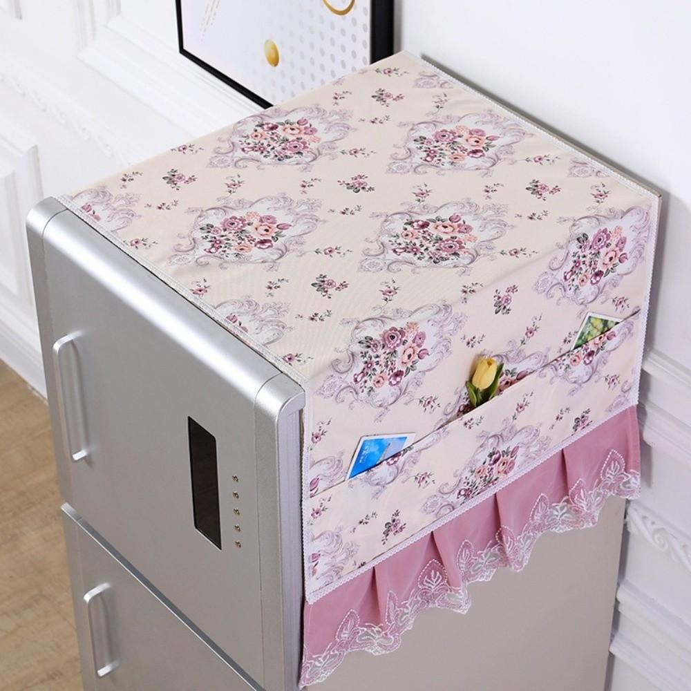 Flower Pattern Refrigerator Dust Cover Protective Cover  Cabinet Dust Protection