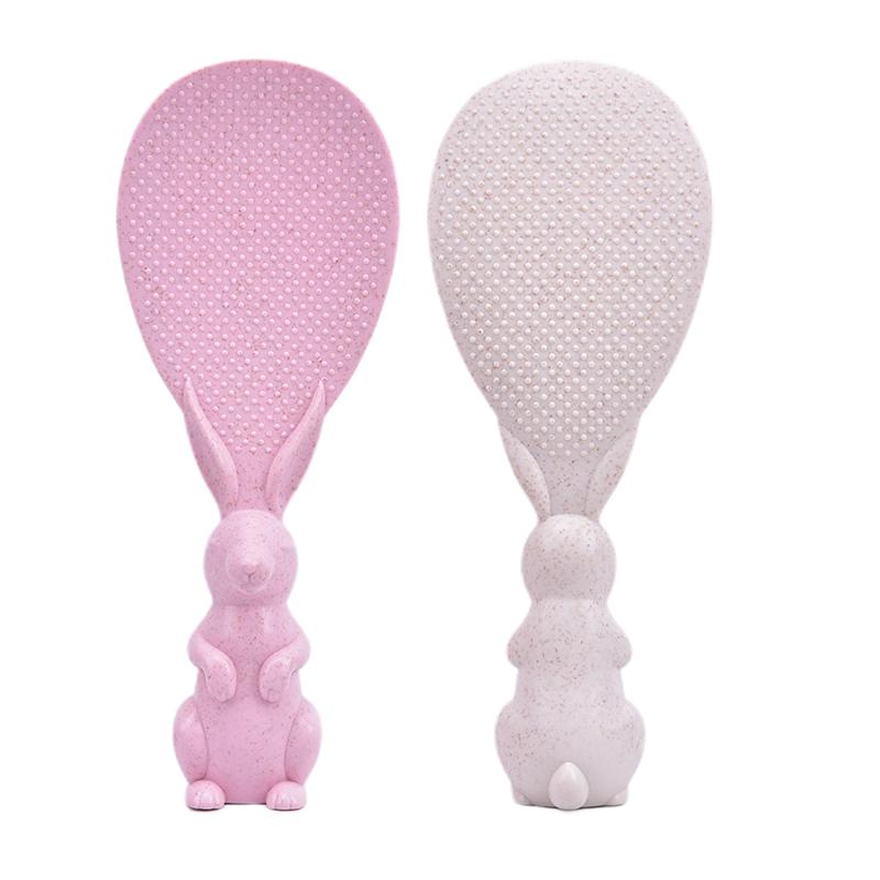 Buy 1Pcs Cartoon Rabbit Rice Spoon Non Sticky Vertical Stand Scoop Soup ...