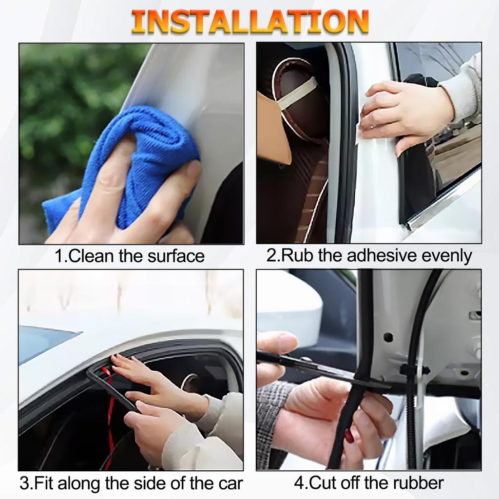 5m Car Door Rubber Seal Strip Double Layer Protector Noise Insulation Car Windshield Trunk Sealer Weatherstrip Auto Accessories