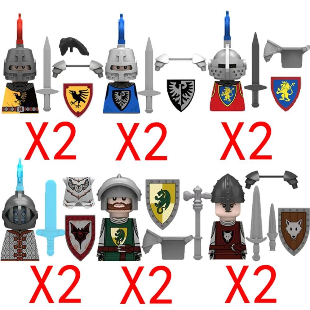 Medieval Military Building Blocks Solider Figures Gifts Weapons Shields Helmets Lionheart Teutonic Knights Militiaman Farmer MOC