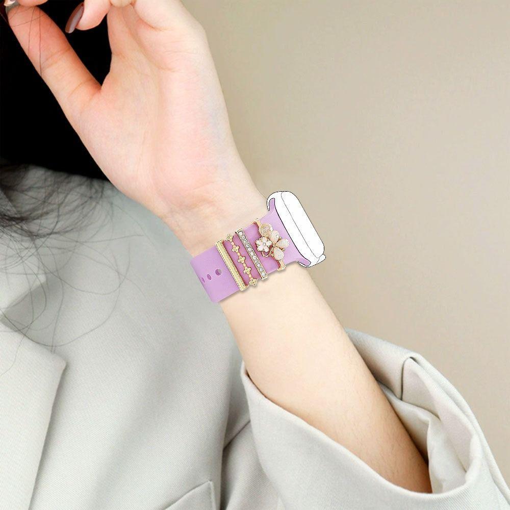 4Pcs Diamond Decorative Ring Metal Wristbelt Charms for Apple Watch Band for Apple Watch Band