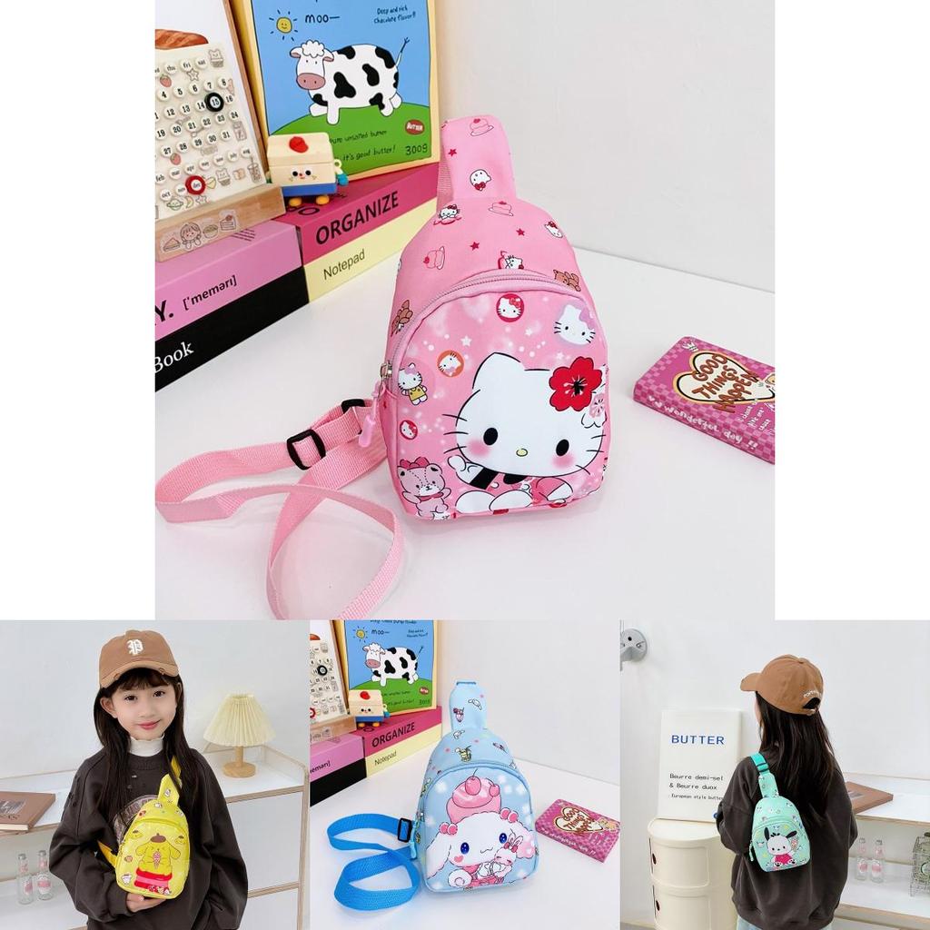 Hello Kitty Kuromi Melody Pattern Kids Chest Bag With Polyester Material And Breathable Design For Daily Use In Kindergarten
