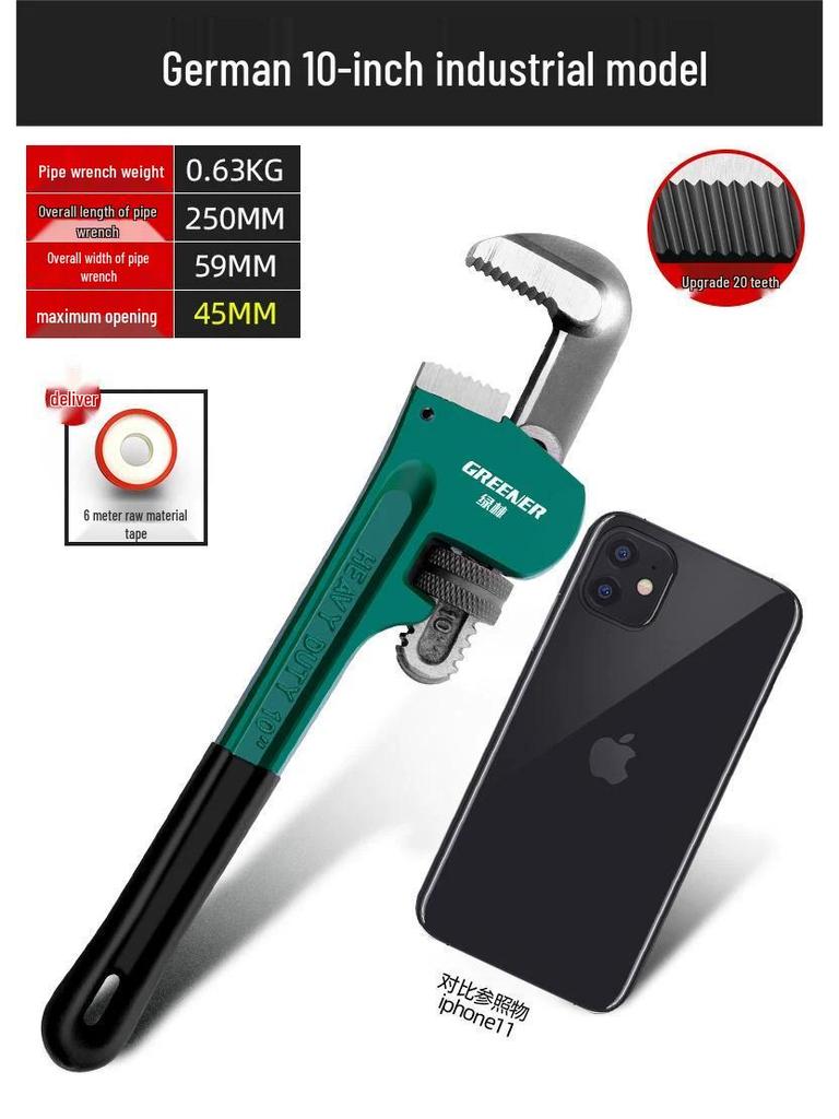 Chiave a pinza per tubi per impieghi gravosi Green Forest, 18-24 pollici, pinze a sgancio rapido per tubi dell'acqua e tondino per cemento armato