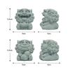 2x Mini Lion Statue Figurine Chinese Figurine Stone Sculpture Carving for Dollhouse Miniature Tabletop Entryway Garden Bedroom