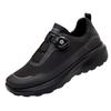 Men's Trendy Black Non-Slip Rotating Buckle Casual Sport Shoes for Spring Outdoor and Commuting