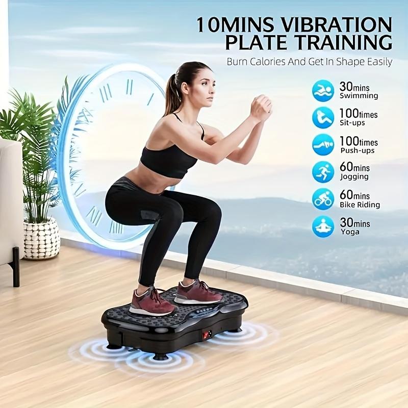Vibration Plate Machine 330lbs Capacity - 8 Mode Lymphatic Drainage & Full Body Workout, Fitness Shaker for Body Toning (Black)