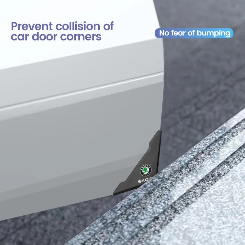 YAQ1 Silicone Car Door Corner Cover Auto Anti-collision Protection Sticker For Skoda Octavia Fabia Rapid Superb Kodiaq Accessories