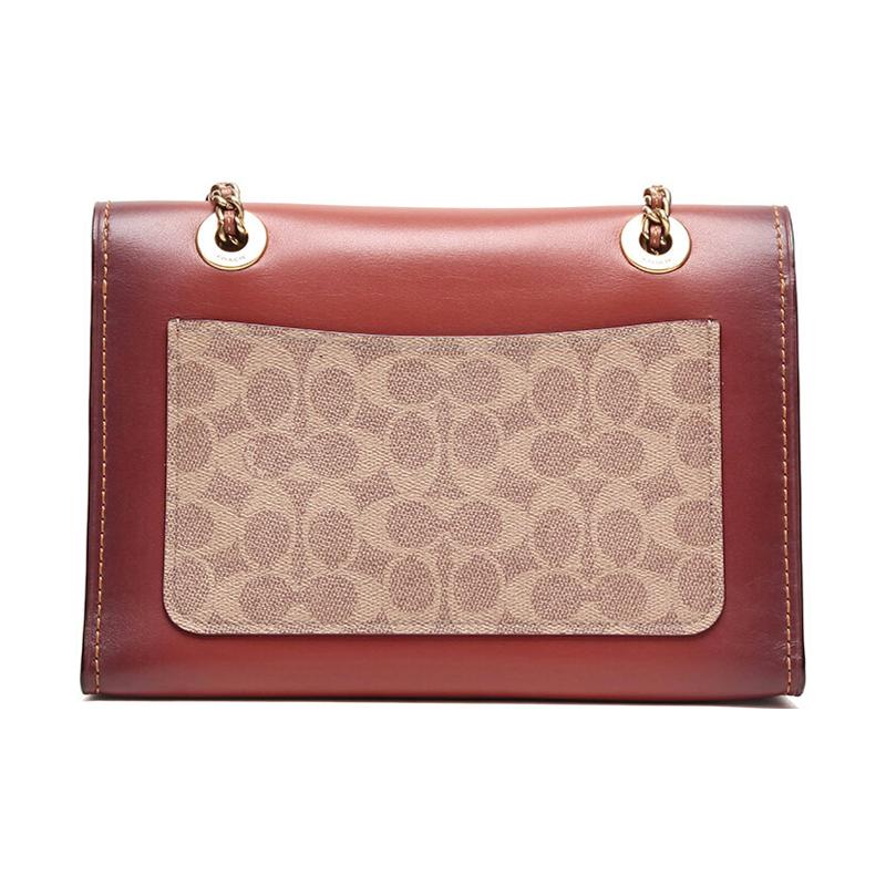 COACH Parker 26 Classic Presbyopia Camellia Printed Chain Coated Canvas Hand Shoulder Bag Women's Brown