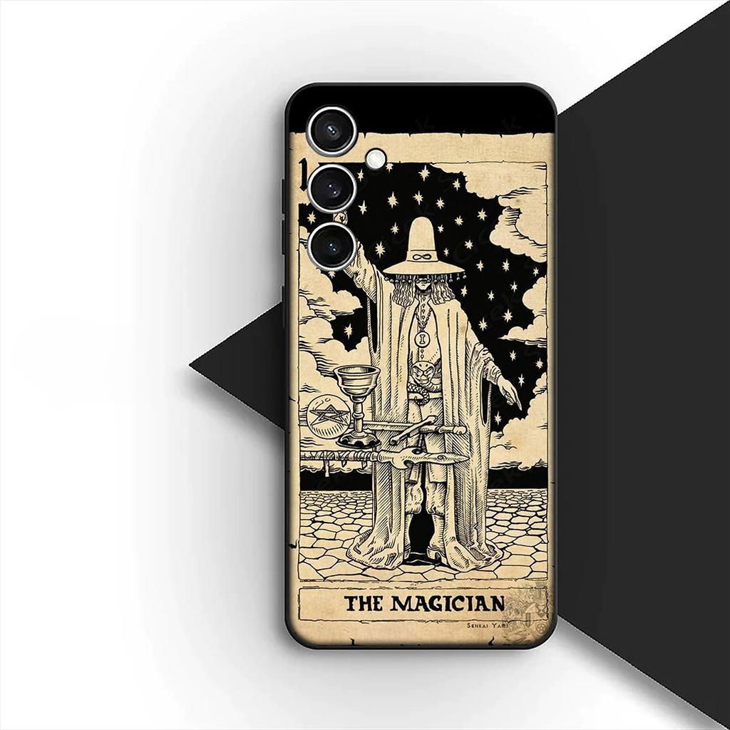 Witch Divination Tarot Moon Astronaut Space for Samsung Galaxy S25 S24 S23 FE Ultra Plus S7 Edge S25+ S24+ A56 5G + Phone Case
