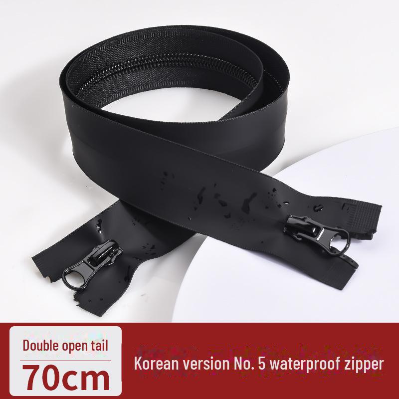 Nu. 5 Fermoar Invizibil Impermeabil din Nailon Negru pentru Buzunar Jachetă Sport de Exterior, Capăt Deschis