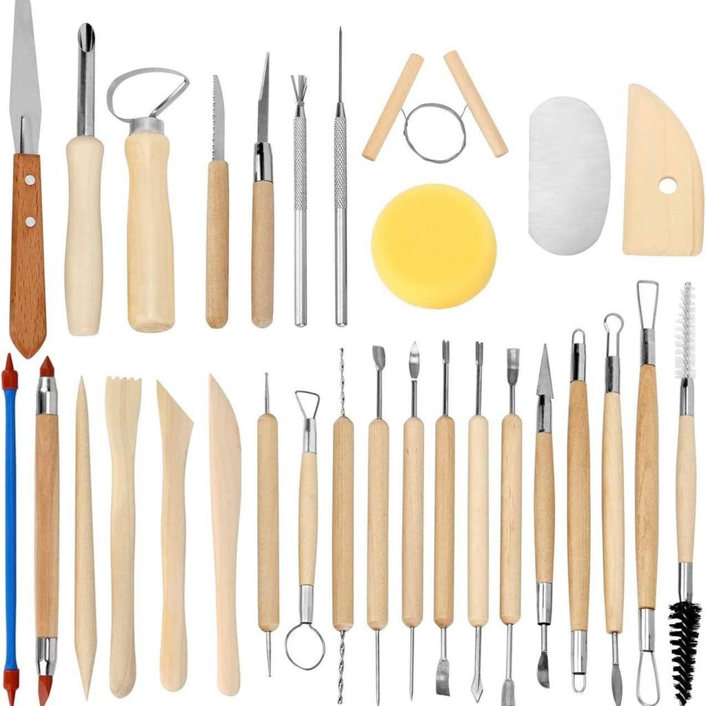 Ensemble d'outils de modelage en argile de poterie en cinq pièces pour sculpture DIY