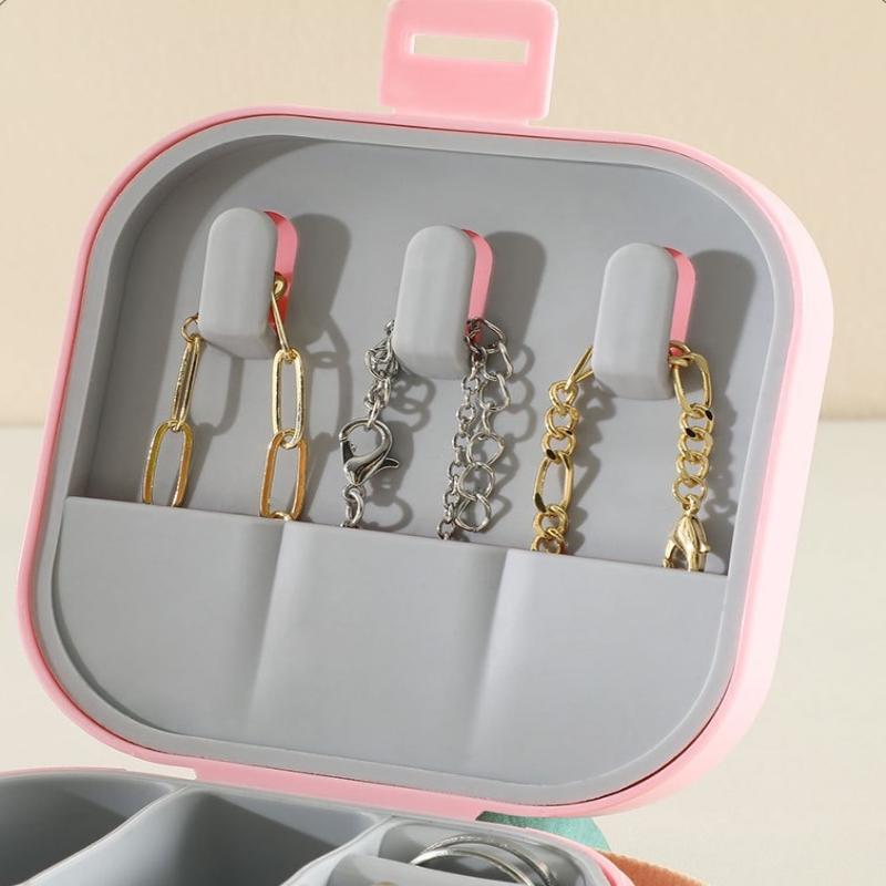Boîte de rangement portable pour bijoux Organisateur de voyage Étui à bijoux Rangement PP Boucles d'oreilles Collier Bague Organisateur d'exposition pour bijoux