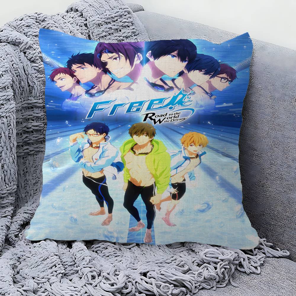 Anime Free Iwatobi Swim Club Cushion Cover Car Throw Pillow Case For Sofa Car Christmas Gift xcm xcm