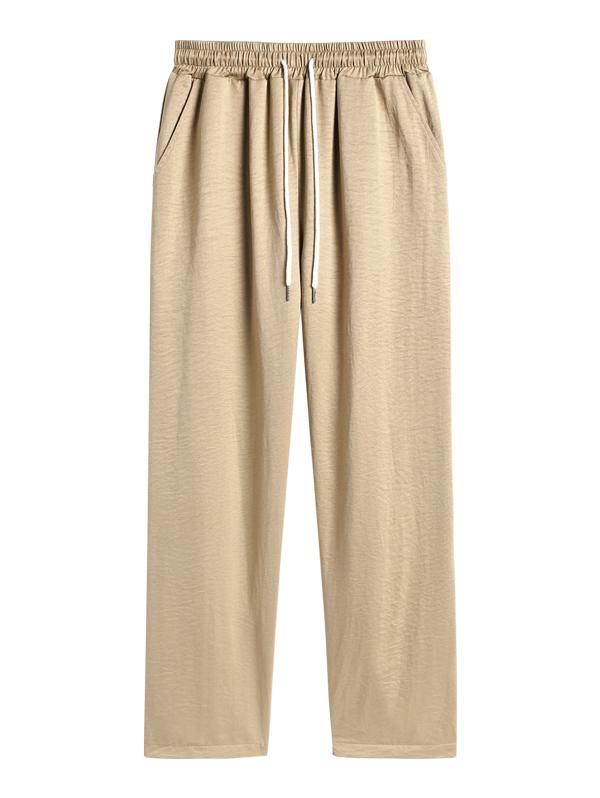 

ZAFUL Мужские повседневные однотонные прямые брюки с косыми карманами и завязками на шнурке XXL кофейный