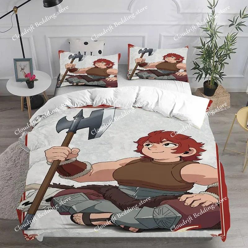 Modisches 3D-bedrucktes Anime Delicious in Dungeon Bettwäsche-Set Jungen Mädchen Einzel Doppel Queen King Größe Bettbezug Kissenbezug Bett Jungen Erwachsene