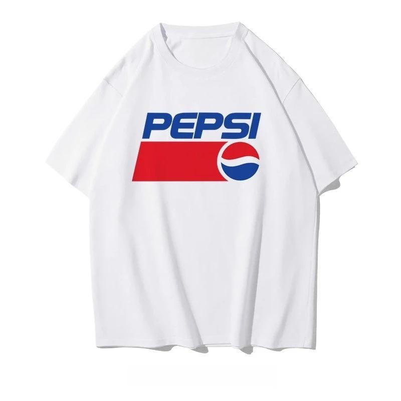 2026 Summer New Men's Women T-shirt Fashion Streetwear Coke T-shirt Unisex Astronauts Joint Design Short Sleeve Commemorative Shirt