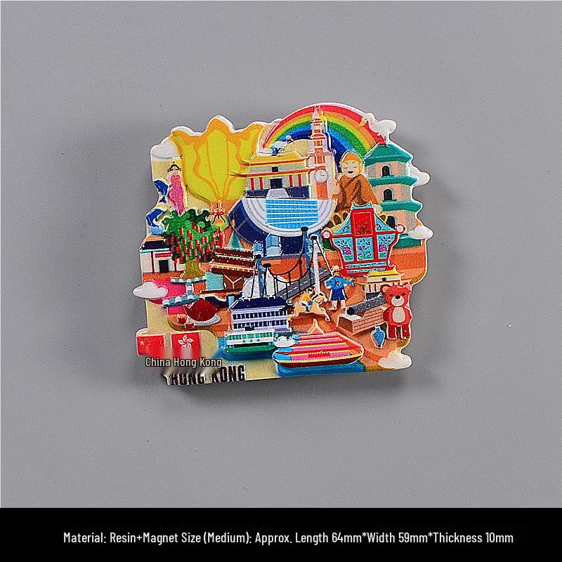 3D City Travel Souvenir Magnets: European and Global Regions