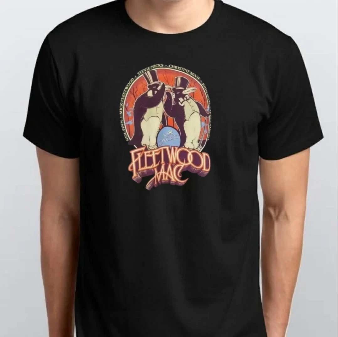 

Fleetwood Mac British American Rock BandUnisex 100% Cotton T-shirt Mens Tees Top S M L XL XXL 3 4 XL Black L