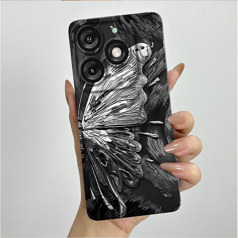 For Itel A50 A667L Casing Pretty Butterfly Flowers Soft Silicone TPU Shockproof Cover For Itel A50 A 50 ITELA50 2024 Phone Case