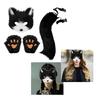 Pluszowy Ogon Zwierzęcia Pluszowa Osłona Twarzy Futrzane Rękawiczki Uroczy Ogon Lisa Zestaw Przebrań Zwierzęcych dla Entuzjastów Cosplayu