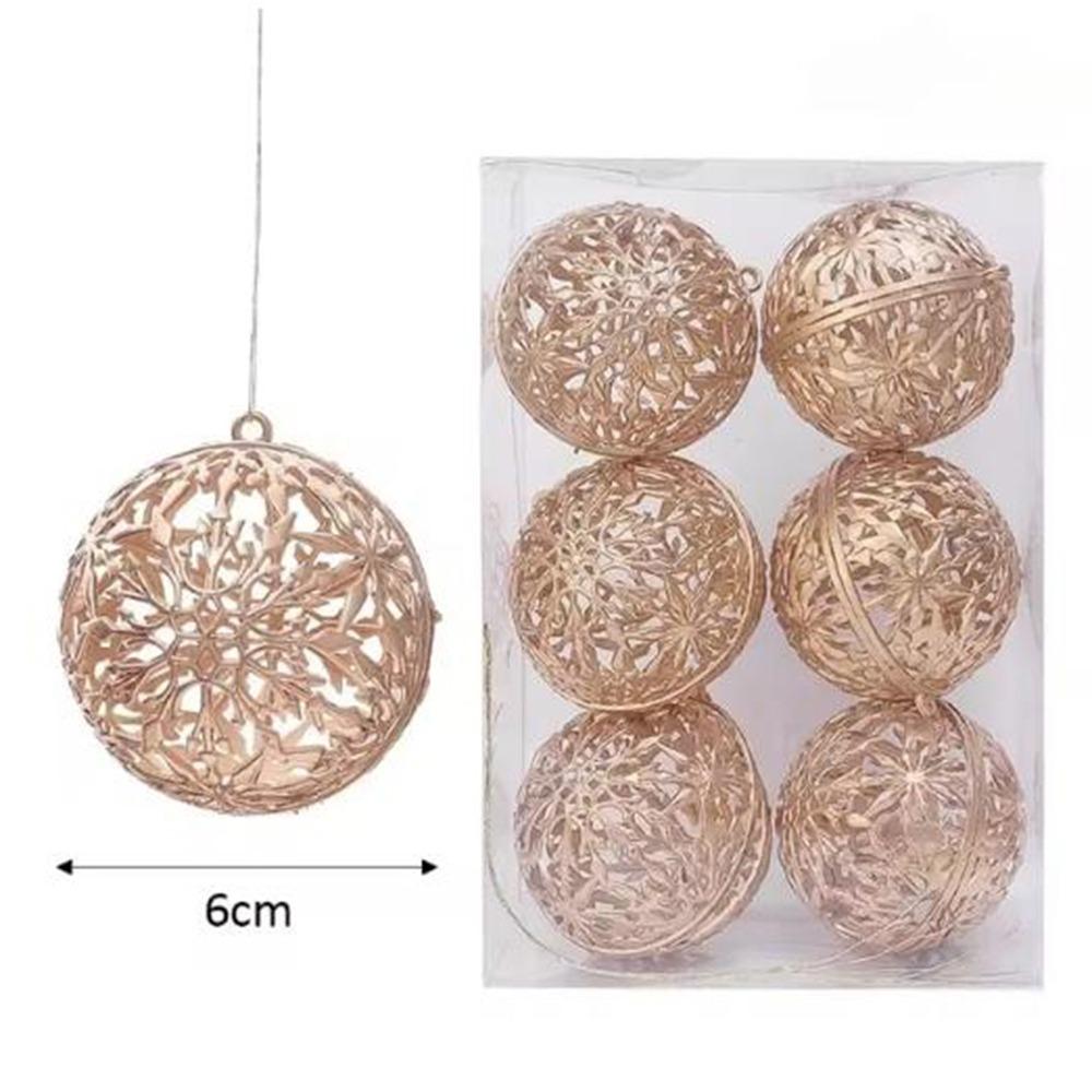 6Pcs Plastic Christmas Ball Pendants 6CM Christmas Tree Decoration  Party
