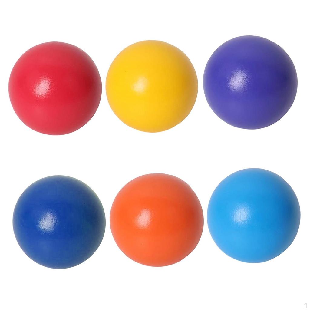 6 Colorful Rainbow Wooden Beads, 4.5 Cm (1.77 Inches), for Learning And Recognizing Colors. Ideal As