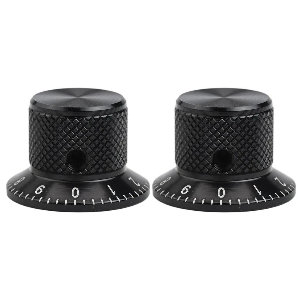 2PCS Precision Aluminum Potentiometer Knobs with Secure Fit for Guitars