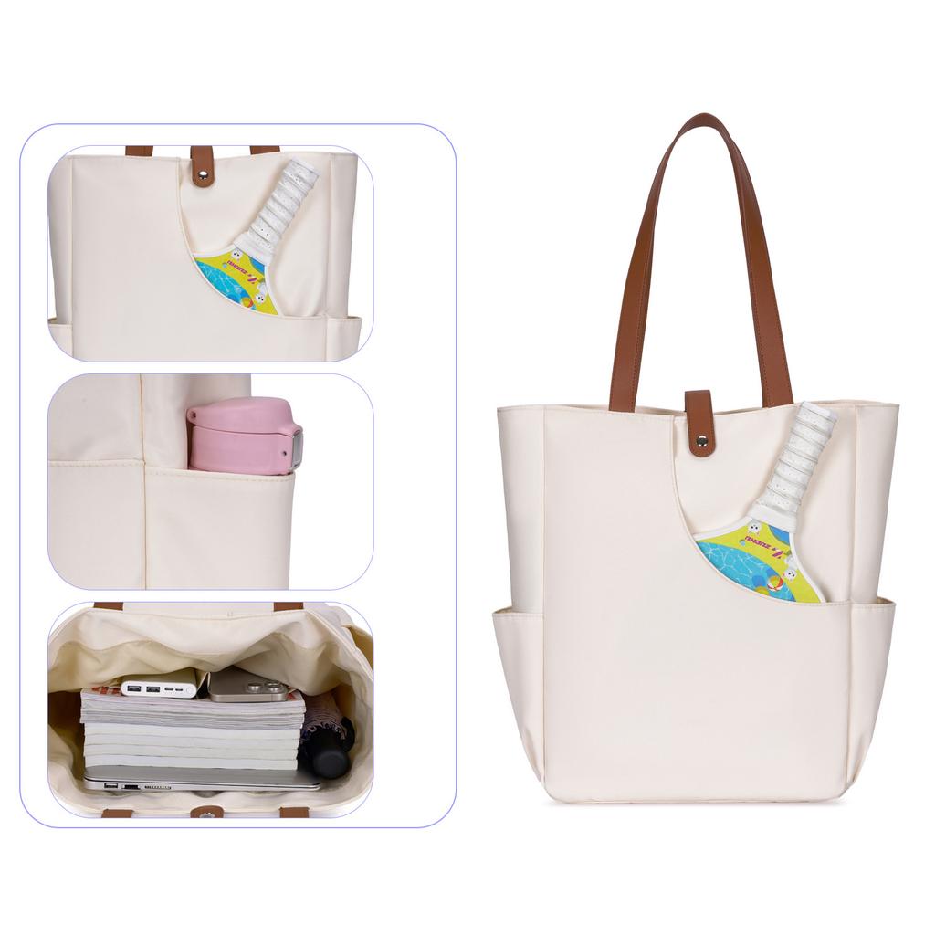 Trendsetting Portable Women Pickleball Sport Bag Pickle Ball Tennis Racket Bags Custom Pickleball Paddle Bag With Leather Handle