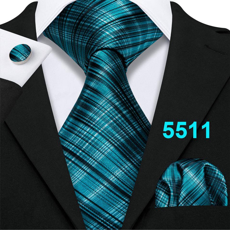 Barry.Wang Krawatten für Herren, 8 Stile, mit Blumenmuster, gestreift, Einstecktuch, Manschettenknöpfe für Hochzeit, Verabredung, Geschäft