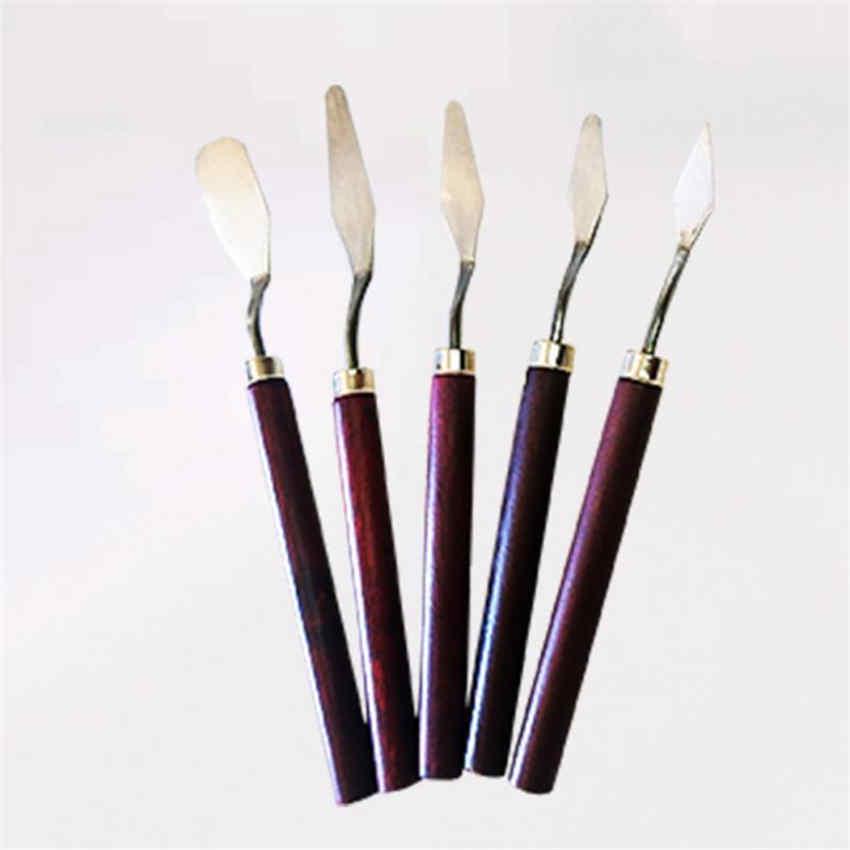 5pcs Professional Stainless Steel Spatula Kit Palette Knife for Oil Painting Fine Arts Painting Tool Set