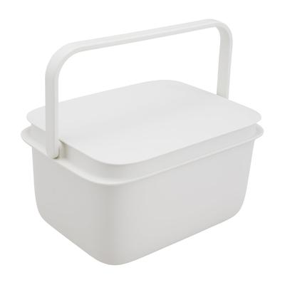 Marna Bucket Bucket with Lid with Handle Washing Tub Laundry Tub Soaking Washing Living White W659W (Square / 10L) (Square/With Scale) Cleanly.