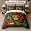 Lion Tiger Leopard Theme Custom Text Or Name 3Pcs Bedding Set 1 Flat Sheet & 2 Pillowcases Personalized Home Bedding