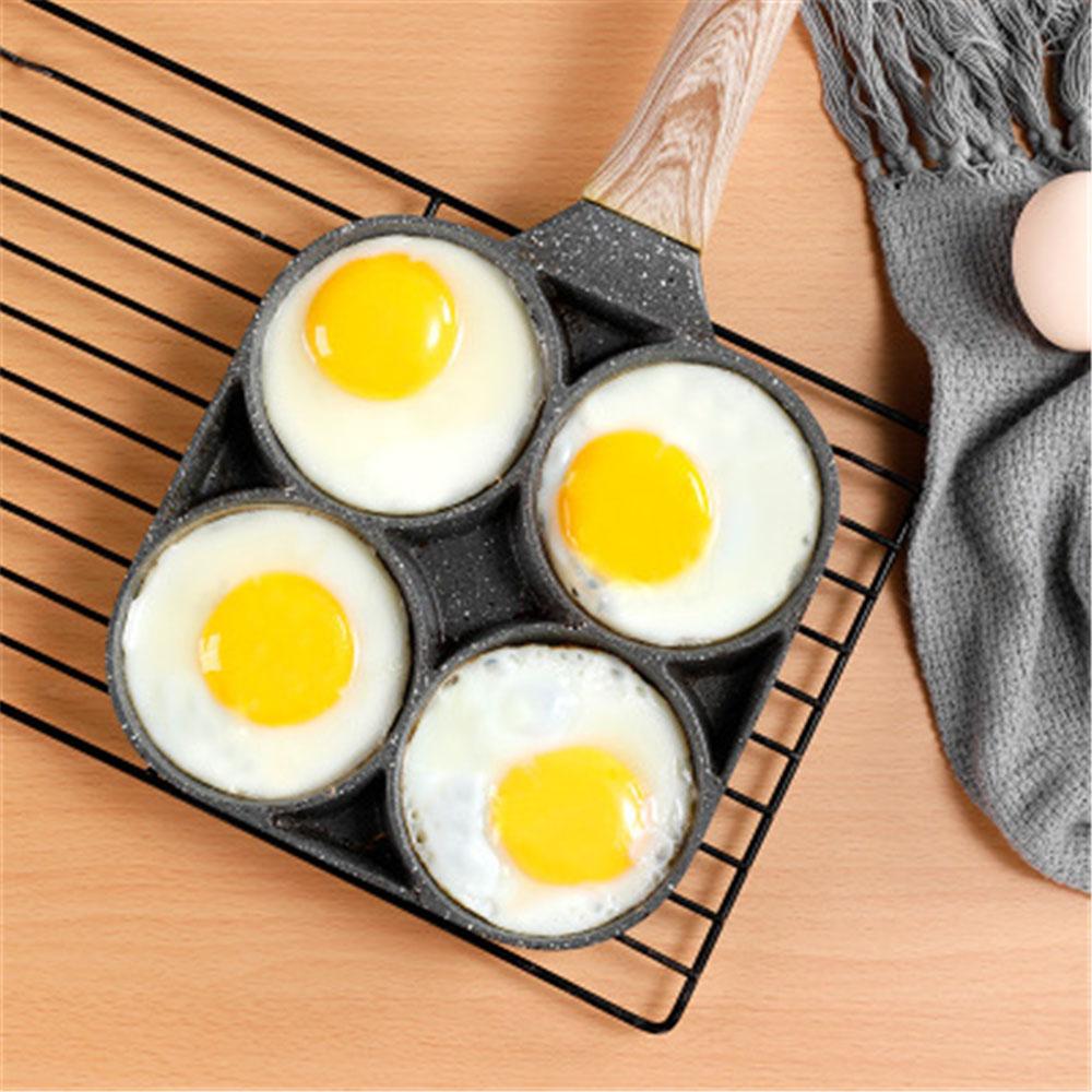 Brattopfpfanne mit 4 Gittern, verdickte antihaftbeschichtete Eier-Pfannkuchen-Steakpfanne, Eier-Schinken-Kochpfannen, Frühstückskocher-Kochgeschirr.