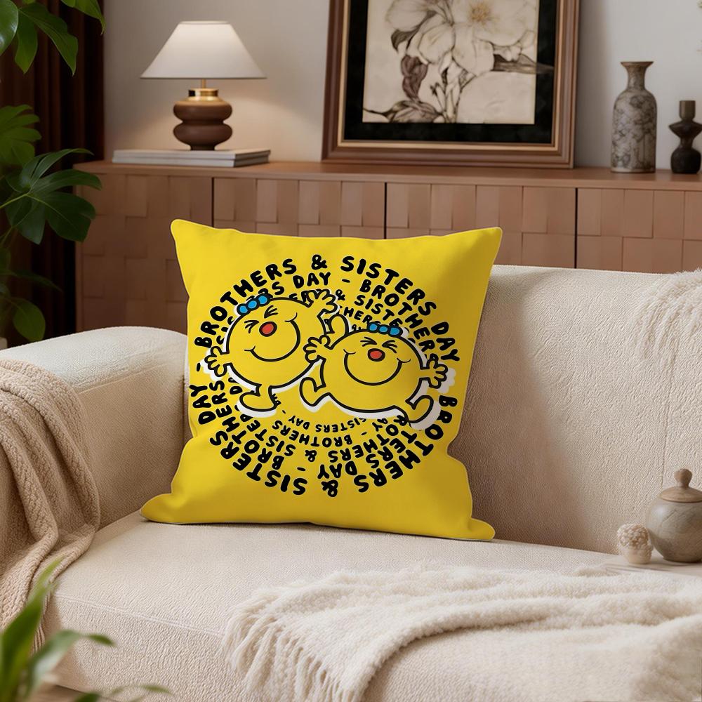 

Kids Mr Men Little Miss Cushion Cover Cushion Cover Set 4Pcs 50x50 45x45 40x40 Pillowcase Decorative Sofa Home Decor 30X30cm