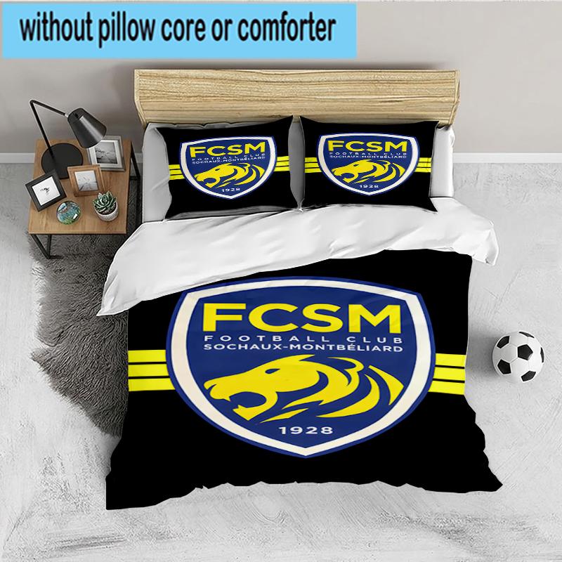 3PCS Fcsm Football Club Emblem Bedding set,Ideal for1pc Duvet Cover And 2pcs Pillowcases Perfect for Christmas gift,Ideal for Bedroom, Dormitory