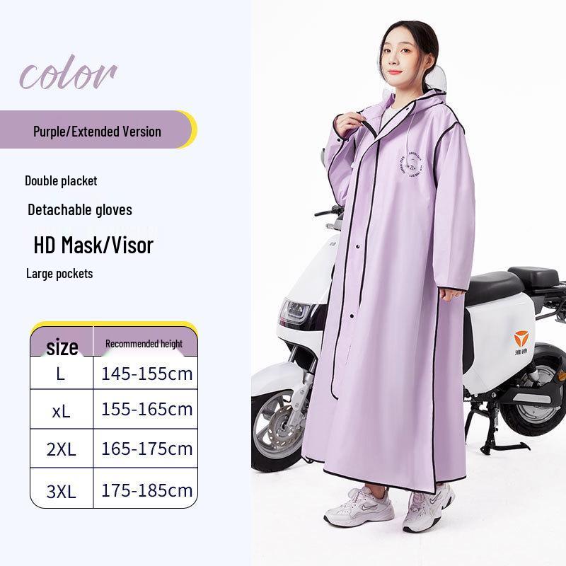Unisex Stormproof Cycling & Hiking Rain Cape with Double Hood Brim - One-Piece Design