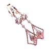 Purple Gold Rhombus Hollow Water Drop Earrings Fashion Temperament Long Rose Gold Plated Color Gold Earrings