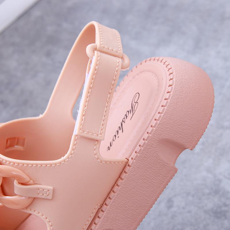 Women's Roman Style Platform Sandals: Non-Slip, Thick-Soled Velcro for Outdoor Beach Wear