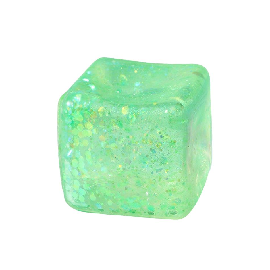 1pcs Maltose Cube Stress Squishy Toy Decompression Vent Ice Cube Anti Stress Slow Rebound Polar Light Colorful Squeeze TPR Toy