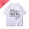 Chemical Eleunisext Periodic Table Cat Science Engineering Funny Unisex Unisex Pure Cotton Printed TShirt Couple Short Sleeve Clothes