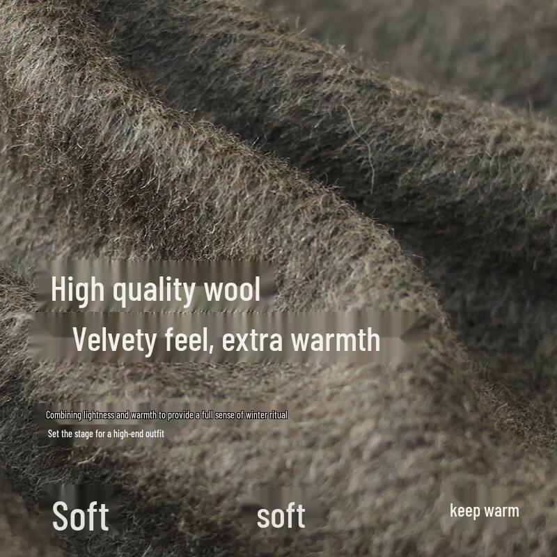 VICTORIA&VERA Women's Colorblock Long Wool Coat