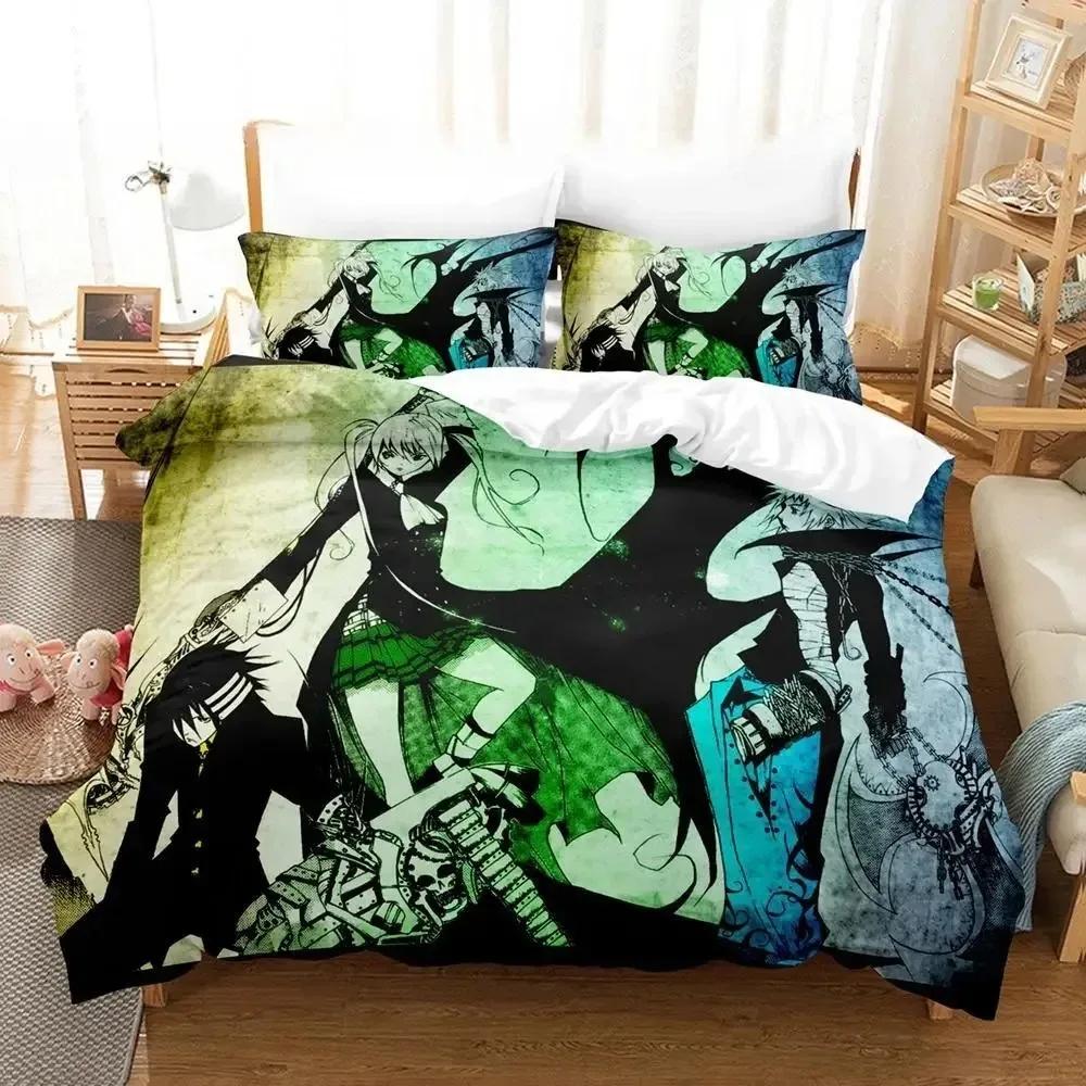 Ny 3D Tecknad Soul Eater Sängklädesset Enkelt Twin Full Queen King Size Sängset Vuxen Barn Sovrum Påslakanset Hemtextilier