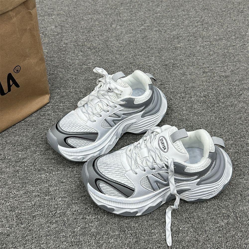 

Korean version trend fashion thick sole heightening retro old color scheme niche dad shoes men ins Harajuku sports shoes women 44