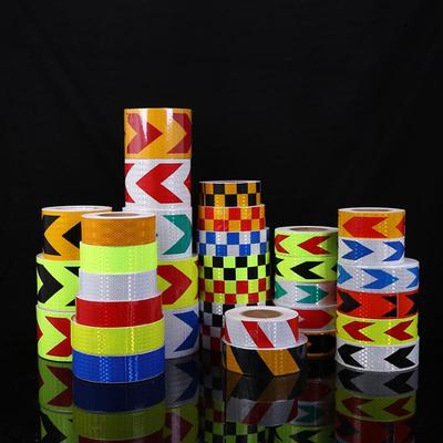 Customized Reflective PVC Sticker: Black & Yellow Arrow Design