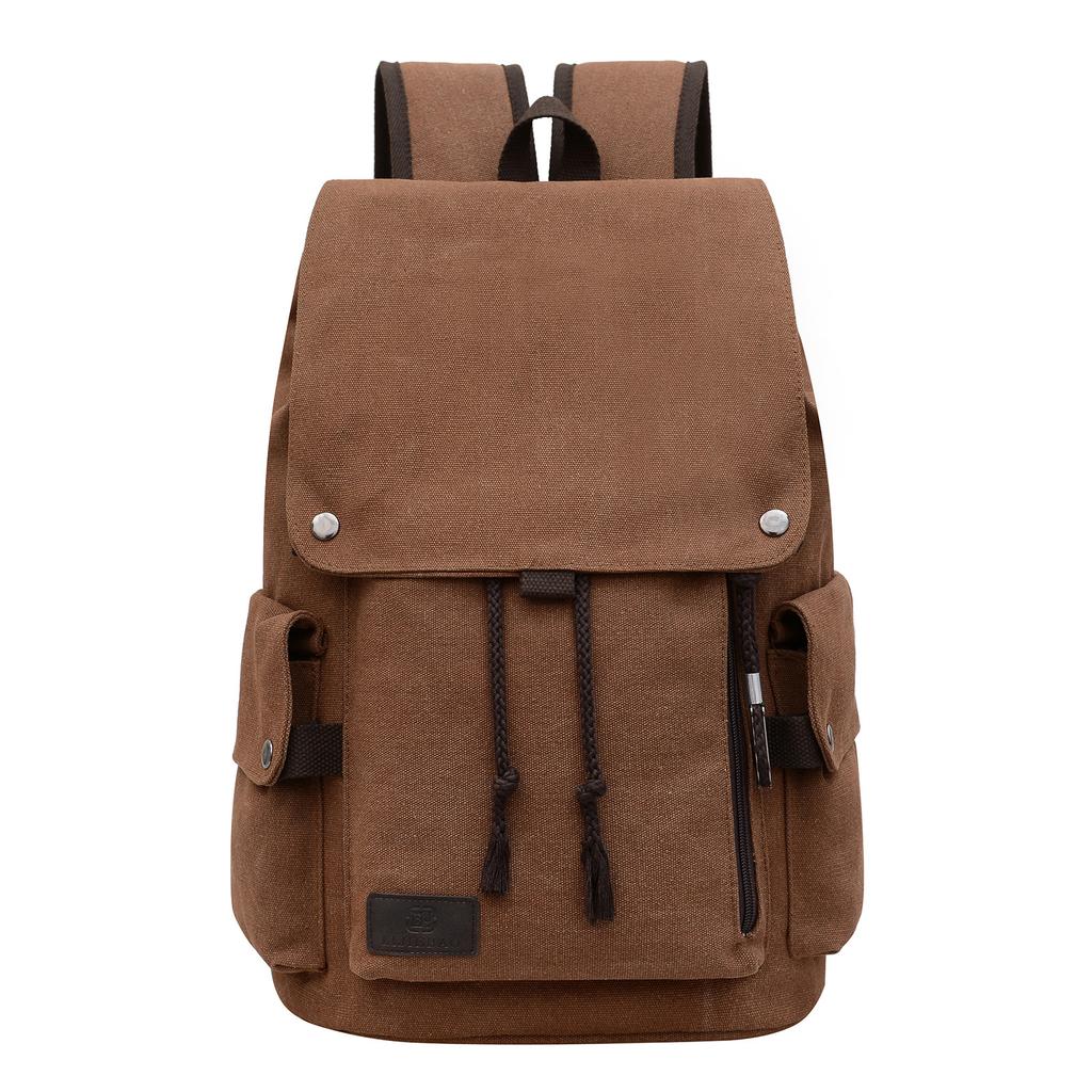 Backpack Men'S Retro Wind Durable Canvas Backpack Junior High School Female College Student School Bag